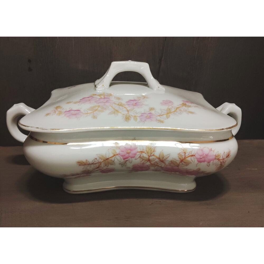 Antique Circa 1885 Marx & Gutherz Carlsbad Austria Tureen Serving Dish With Lid